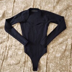 NWOT Abercrombie & Fitch XXS Black Long Sleeve Bodysuit